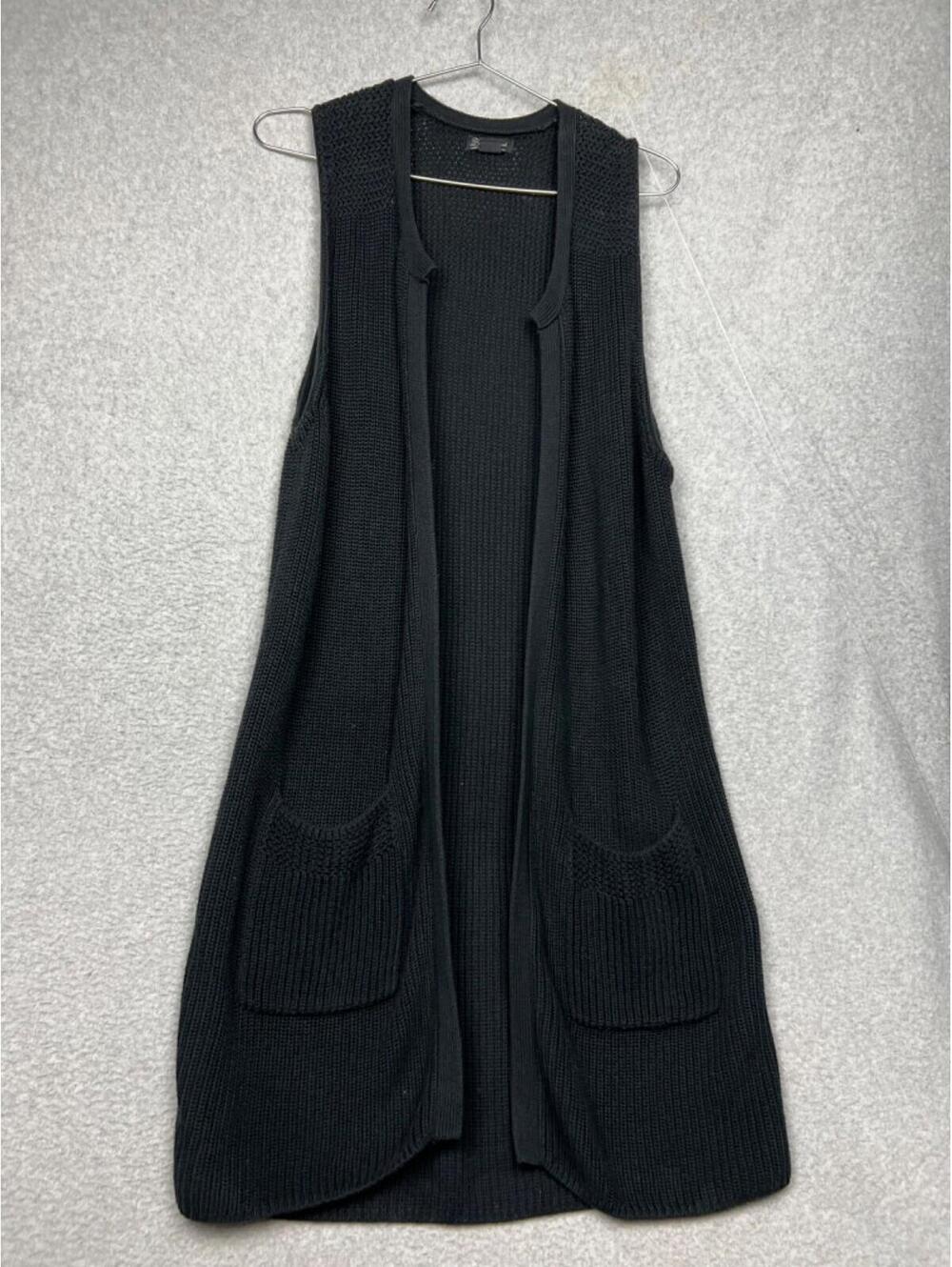 Lucky Brand Womens M Boho Crochet Knit Cardigan Sleeveless Western Classic
